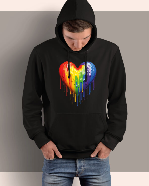 TL0368 Tshirt Hoodie Sweater SIM12 Bluza z kapturem Tęczowe serce