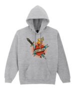 Bluza z kapturem Serce z płomieniem i sztyletem