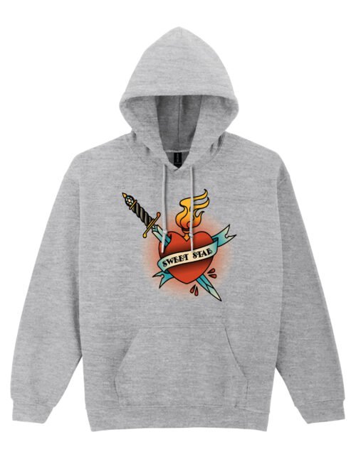 Bluza z kapturem Serce z płomieniem i sztyletem
