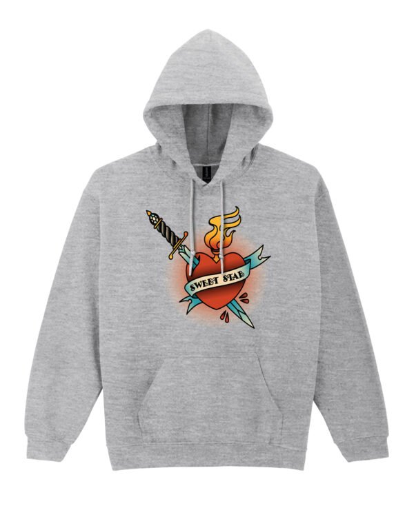 Bluza z kapturem Serce z płomieniem i sztyletem