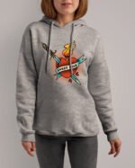 Bluza z kapturem Serce z płomieniem i sztyletem