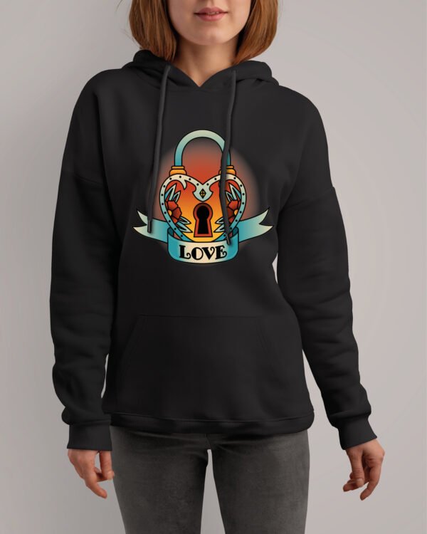 Bluza z kapturem LOVE Serce Kłódka