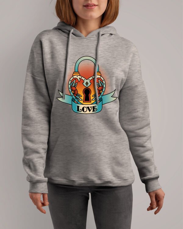 Bluza z kapturem LOVE Serce Kłódka