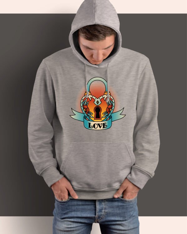Bluza z kapturem LOVE Serce Kłódka