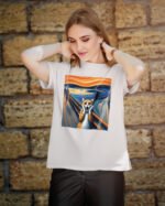 Koszulka z kotem <br>Krzyk Edvard Munch Parodia