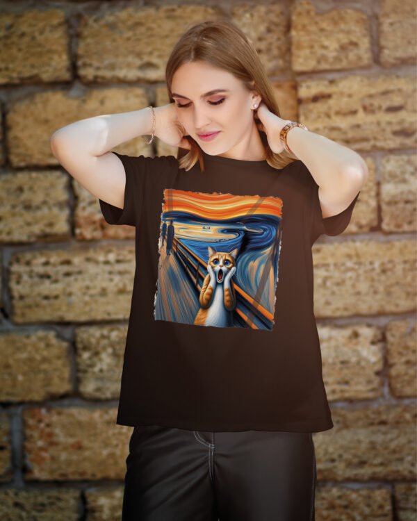 Koszulka z kotem <br>Krzyk Edvard Munch Parodia