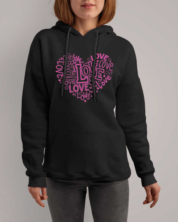 TL0535 Tshirt Hoodie Sweater SIM11 Bluza z kapturem LOVE w kształcie serca