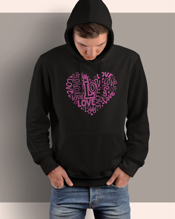 TL0535 Tshirt Hoodie Sweater SIM12 Bluza z kapturem LOVE w kształcie serca