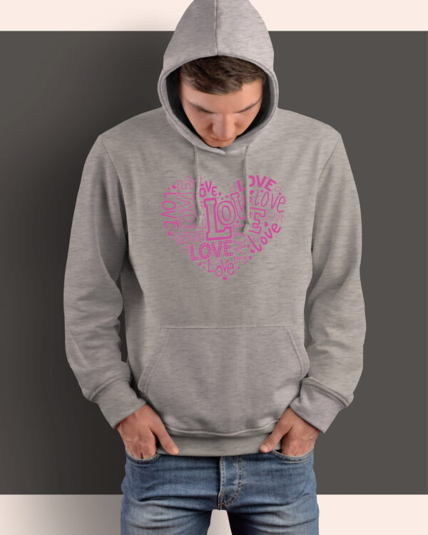 TL0535 Tshirt Hoodie Sweater SIM15 Bluza z kapturem LOVE w kształcie serca