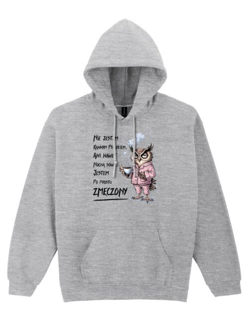 Bluza z kapturem Jestem Zmęczony Sowa