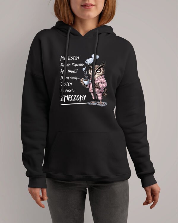 Bluza z kapturem <br>Jestem Zmęczony Sowa
