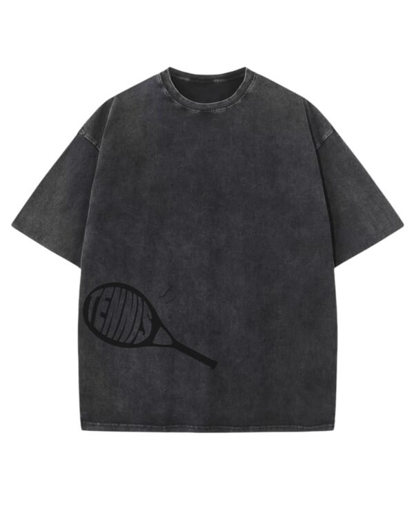 Koszulka oversize efekt sprania <br>Nadruk silikonowy Tenis