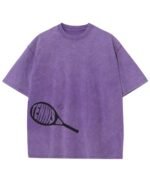 Koszulka oversize efekt sprania <br>Nadruk silikonowy Tenis