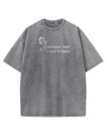 Koszulka oversize efekt sprania <br>Nadruk brokatowy Vintage Pop