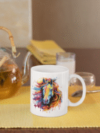TL SUB MUG WH 0345 01 Kubek z kolorowym koniem w stylu splash art