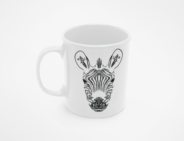 TL SUB MUG WH 0466 00 Kubek z zebrą w stylu tribal