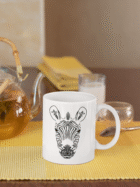 TL SUB MUG WH 0466 01 Kubek z zebrą w stylu tribal