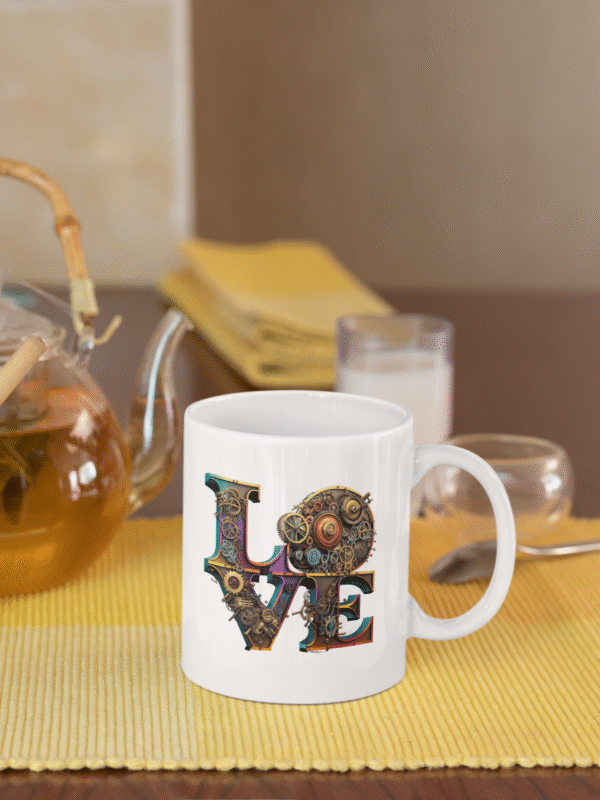 TL SUB MUG WH 0471 01 Kubek steampunk z napisem LOVE