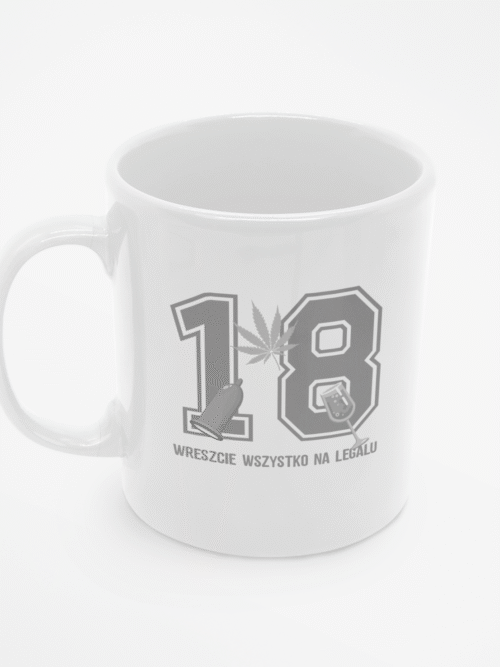 TL SUB MUG WH 0955 00 Kubek na 18 urodziny z napisem Wreszcie wszystko na legalu