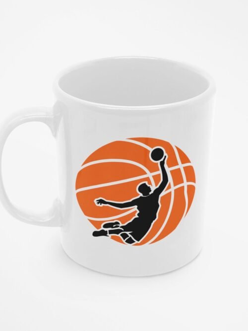 Kubek z koszykarzem wykonującym wsad dla fana NBA