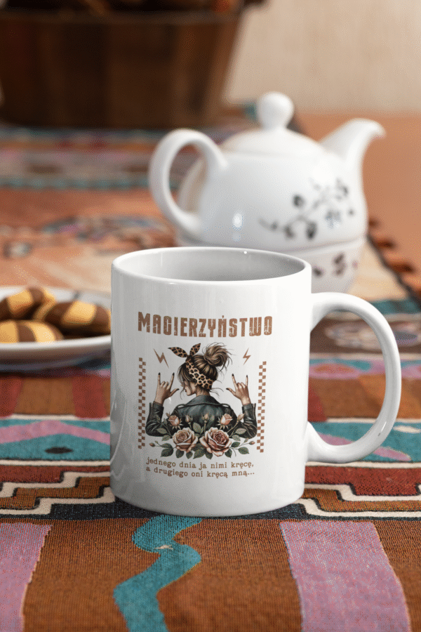 Biały Kubek na Dzień Matki <br>Macierzyństwo z humorem