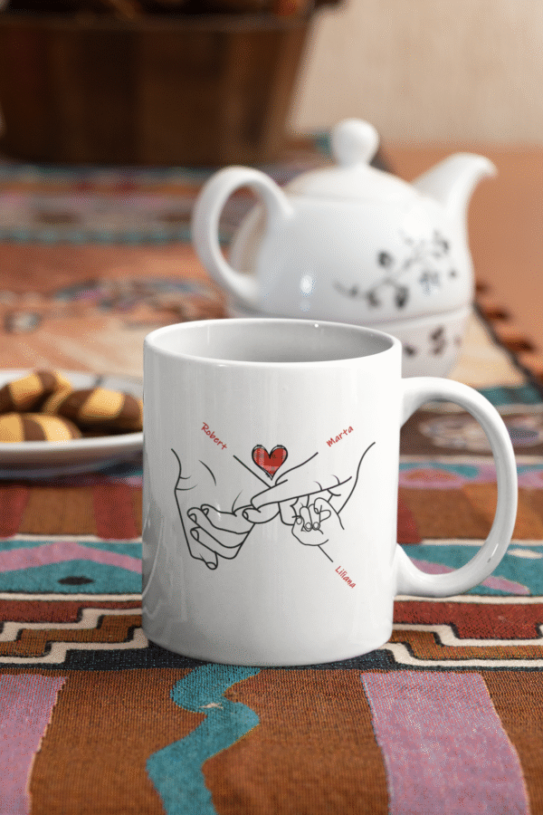Biały Kubek na Dzień Matki <br>Personalizowany kubek dla Mamy z imionami rodziny