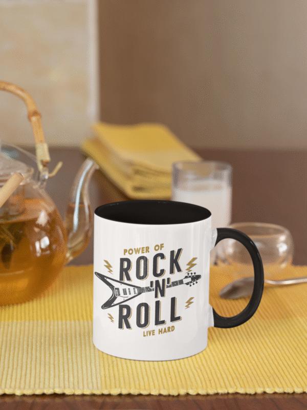 Kubek Rock and Roll z gitarą dla fana muzyki