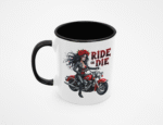 Kubek Ride or Die z motocyklistką - Kobieca siła i styl