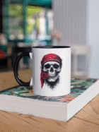 TL SUB MUG WHBK 0905 01 Kubek z Czaszką Pirata i Różą buntowniczy styl