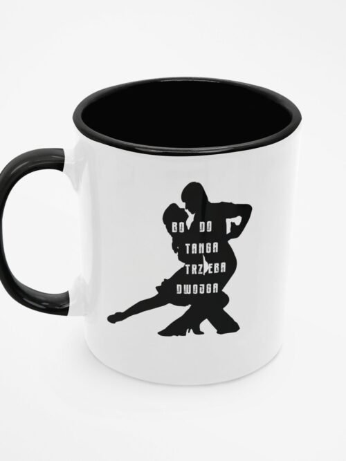 Romantyczny kubek z nadrukiem Bo do tanga trzeba dwojga