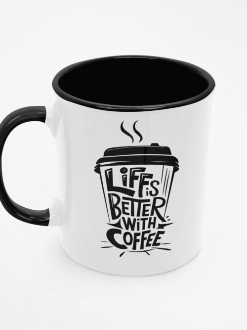 Kubek z napisem Life is better with coffee