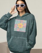 Bluza oversize z kapturem <br>na Dzień Matki Kwiatowa MAMA