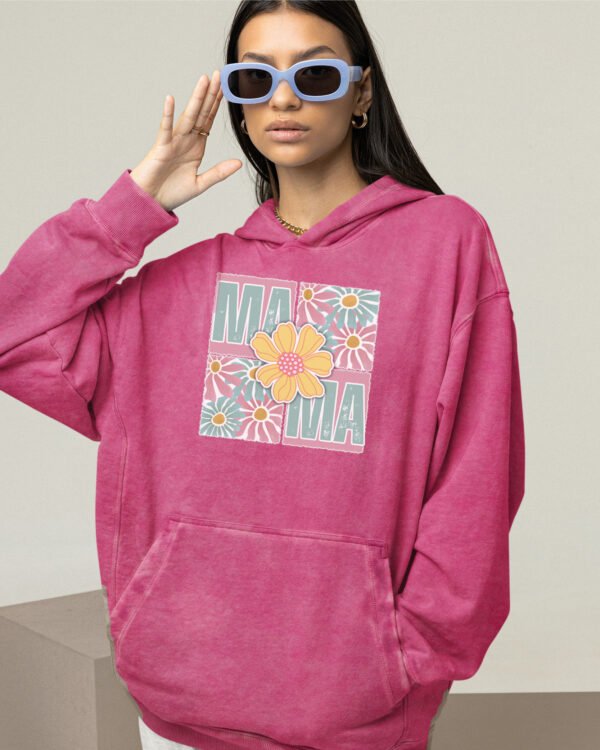 Bluza oversize z kapturem <br>na Dzień Matki Kwiatowa MAMA