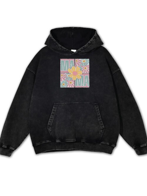 Bluza oversize z kapturem na Dzień Matki Kwiatowa MAMA