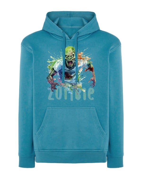 TL0327 Hoodie SIM Akwamaryna Bluza z kapturem z nadrukiem Zombie