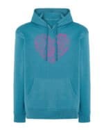 TL0535 Hoodie SIM Akwamaryna Bluza z kapturem LOVE w kształcie serca