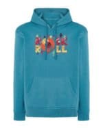 TL0537 Hoodie SIM Akwamaryna Bluza z kapturem Rock and Roll Płyta