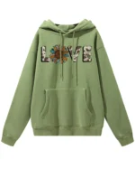 Bluza oversize z kapturem <br>LOVE ze słonecznikiem