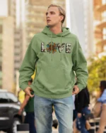 Bluza oversize z kapturem <br>LOVE ze słonecznikiem