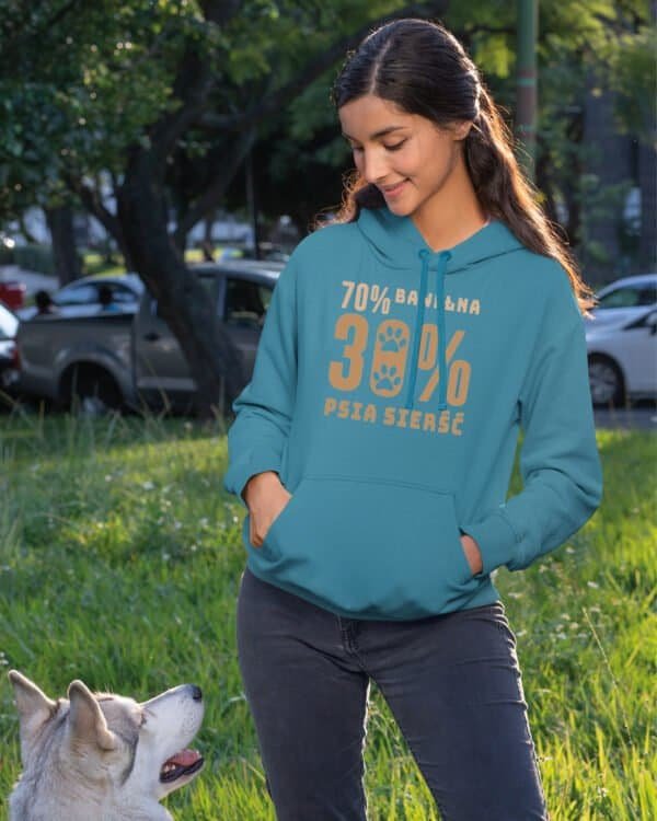 Bluza z kapturem <br>70% bawełna 30% psia sierść