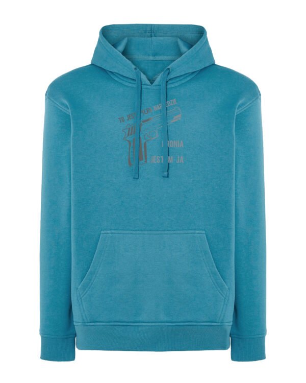 TL1050 Hoodie SIM Akwamaryna Bluza z kapturem <br>Bronią jestem ja Pistolet