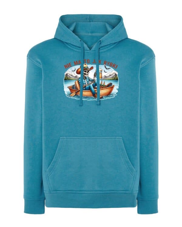 TL1083 Hoodie SIM Akwamaryna Bluza z kapturem <br>dla Wędkarza Nie ma to jak rybki