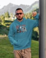 TL1146 Hoodie SIM Akwamaryna3 Bluza z kapturem <br>Z nadrukiem Route 66