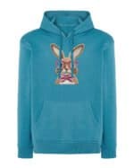 TL1147 Hoodie SIM Akwamaryna Bluza z kapturem <br>Zając z muszką Wielkanoc