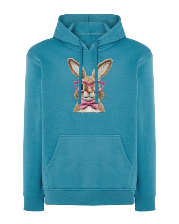 TL1147 Hoodie SIM Akwamaryna Bluza z kapturem <br>Zając z muszką Wielkanoc