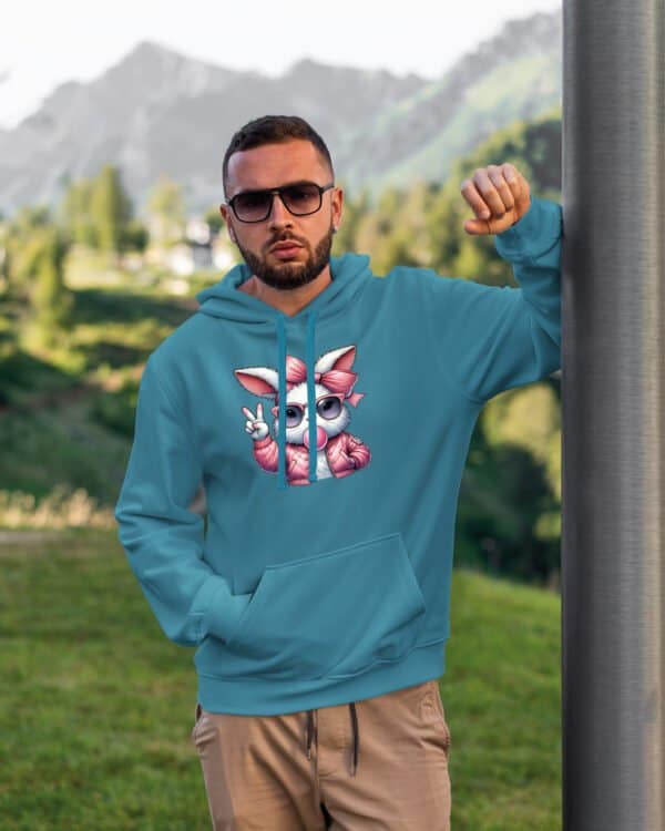 TL1149 Hoodie SIM Akwamaryna3 Bluza z kapturem <br>Z modnym Zajączkiem