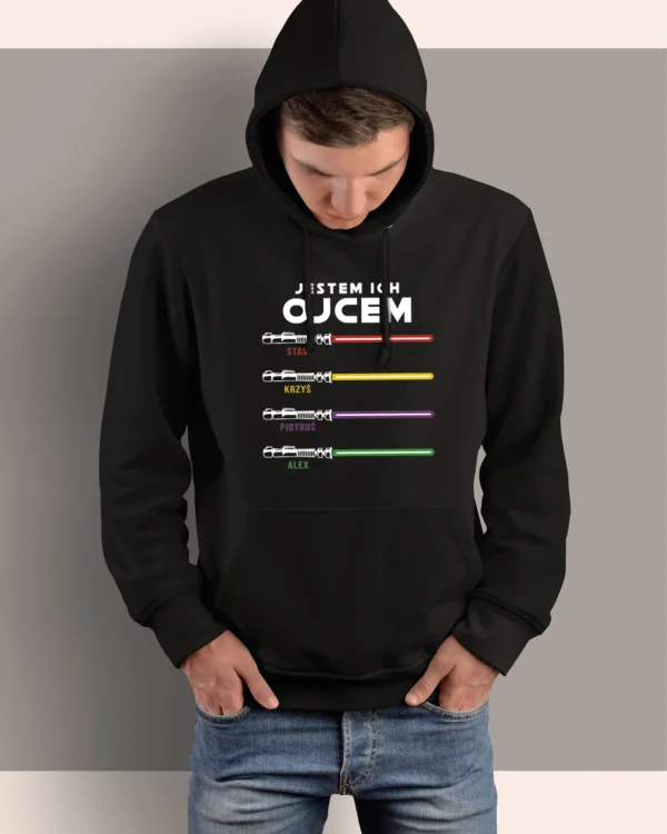 Bluza z kapturem personalizowana <br>Jestem ich Ojcem z imionami dzieci