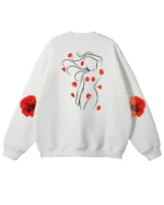 Bluza oversize Artystyczny nadruk Kwiatowy akcent