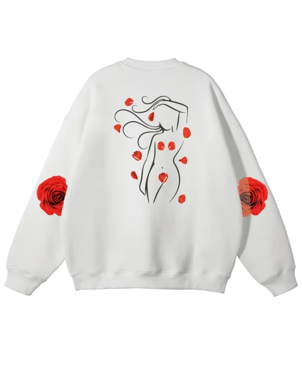 Bluza oversize Artystyczny nadruk Kwiatowy akcent