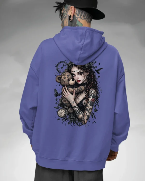 Bluza oversize z kapturem <br>Dziewczyna z misiem gotycki styl